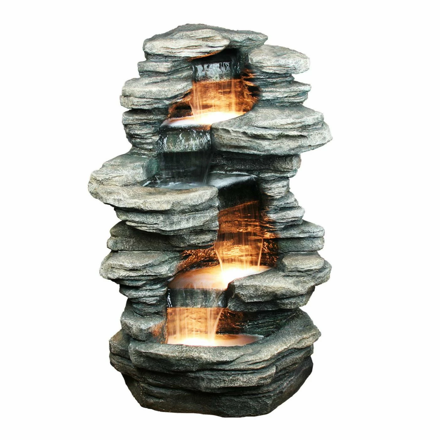 Best reviews of π― Floor Hi-Line Gift Ltd. Four Level Indoor/Outdoor Rock Fountain With Halogen Light π