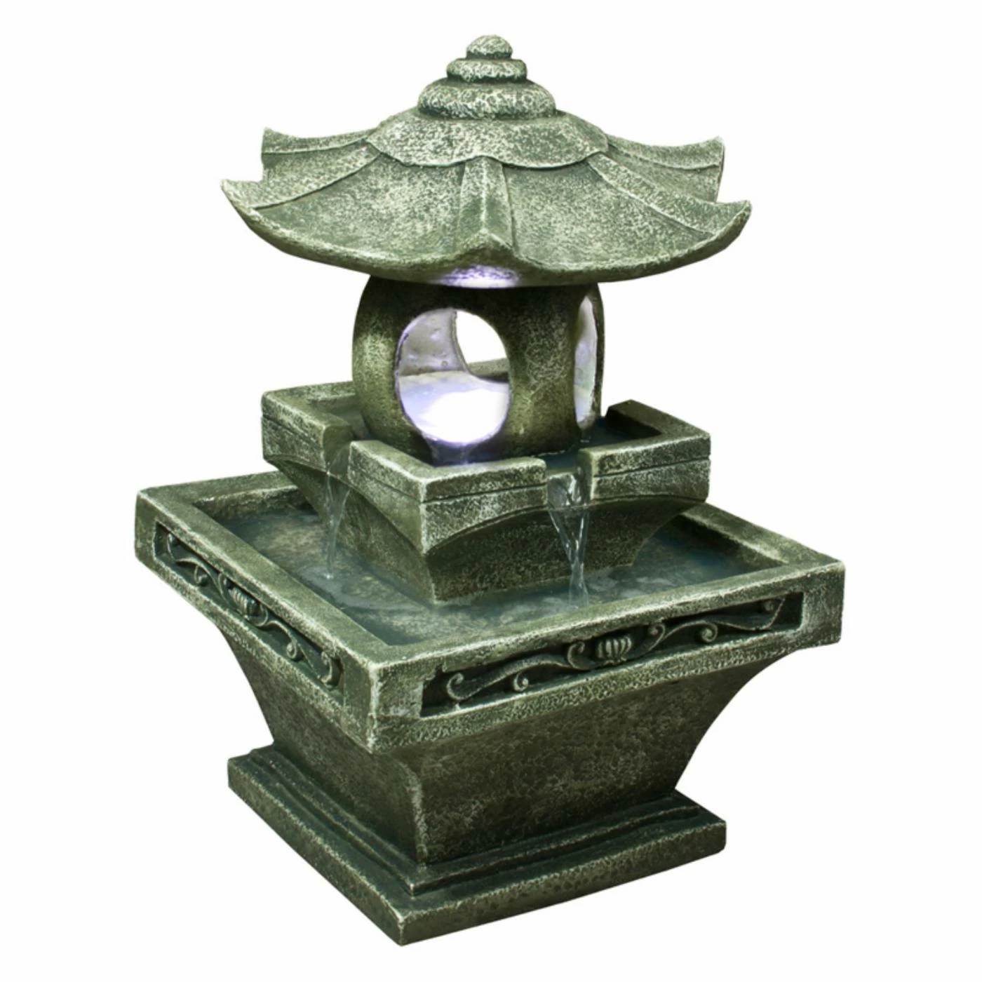Buy π Lighted Hi-Line Gift Ltd. Pagoda Lantern Indoor/Outdoor Fountain With Lights π