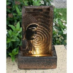 New ⭐ Lighted Hi-Line Gift Ltd. Buddha Indoor/Outdoor Wall Fountain With LED 🔥