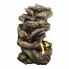 Best deal ⭐ Tabletop Hi-Line Gift Ltd. Cascading Logs Indoor/Outdoor Fountain With LED 🛒