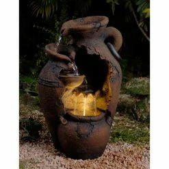 Wholesale π Jeco Lighted Old Fashion Pot Outdoor Fountain With LED Light π―
