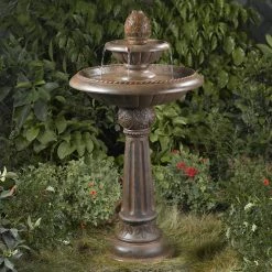 Discount 😉 Jeco Floor Ananas Pineapple 2-Tier Garden Outdoor Fountain ❤️