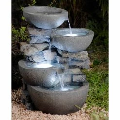 Coupon ✔️ Lighted Jeco Modern Bowls Outdoor Fountain With Led Lights 🛒