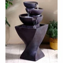 Deals ⭐ Floor Jeco Modern Tier Bowls Indoor Water Outdoor Fountain 🎁