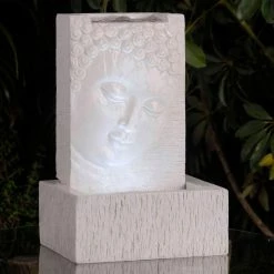 Best Pirce ✔️ Jeco Tabletop Buddha Outdoor Fountain With Led Light 🥰