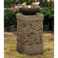 Budget 💯 Lighted Jeco Two Layers And Birds Indoor/Outdoor Fountain With LED Light 🎉