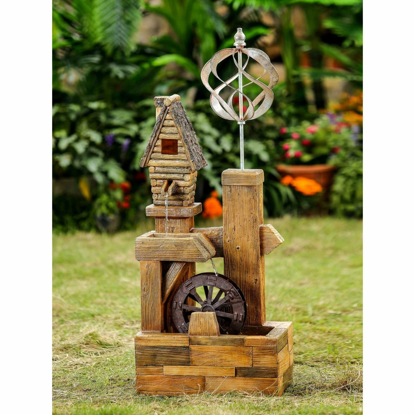Deals π Floor Jeco Wood Look Birdhouse With Wind Spinner π