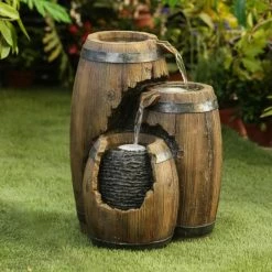 Best reviews of 🛒 Floor Jeco Broken Barrels 3 Tier Indoor/Outdoor Fountain 🎉