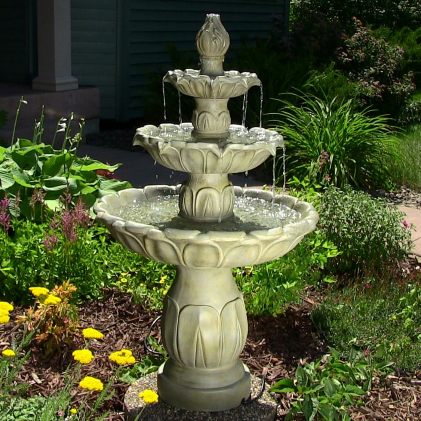 Promo π Lighted Sunnydaze Decor Classic Tulip 3 Tiered Fountain β€οΈ