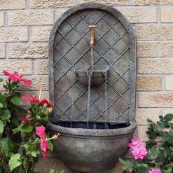 Best deal 🔥 Sunnydaze Decor Messina Solar Outdoor Wall Fountain 🎉