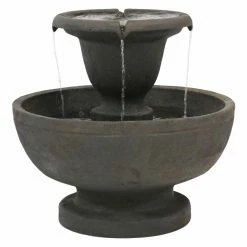 Promo 👍 Floor Sunnydaze Decor 2-Tier Streaming Falls Outdoor Fountain 😀