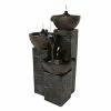 Budget 🔔 Lighted Sunnydaze Decor 3-Tier Burning Bowls Outdoor Fountain With Oil Lanterns 🔔