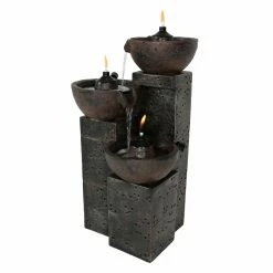 Budget π Lighted Sunnydaze Decor 3-Tier Burning Bowls Outdoor Fountain With Oil Lanterns π