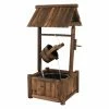 Coupon 💯 Floor Sunnydaze Decor Rustic Wood Wishing Well Outdoor Fountain With Liner 👍