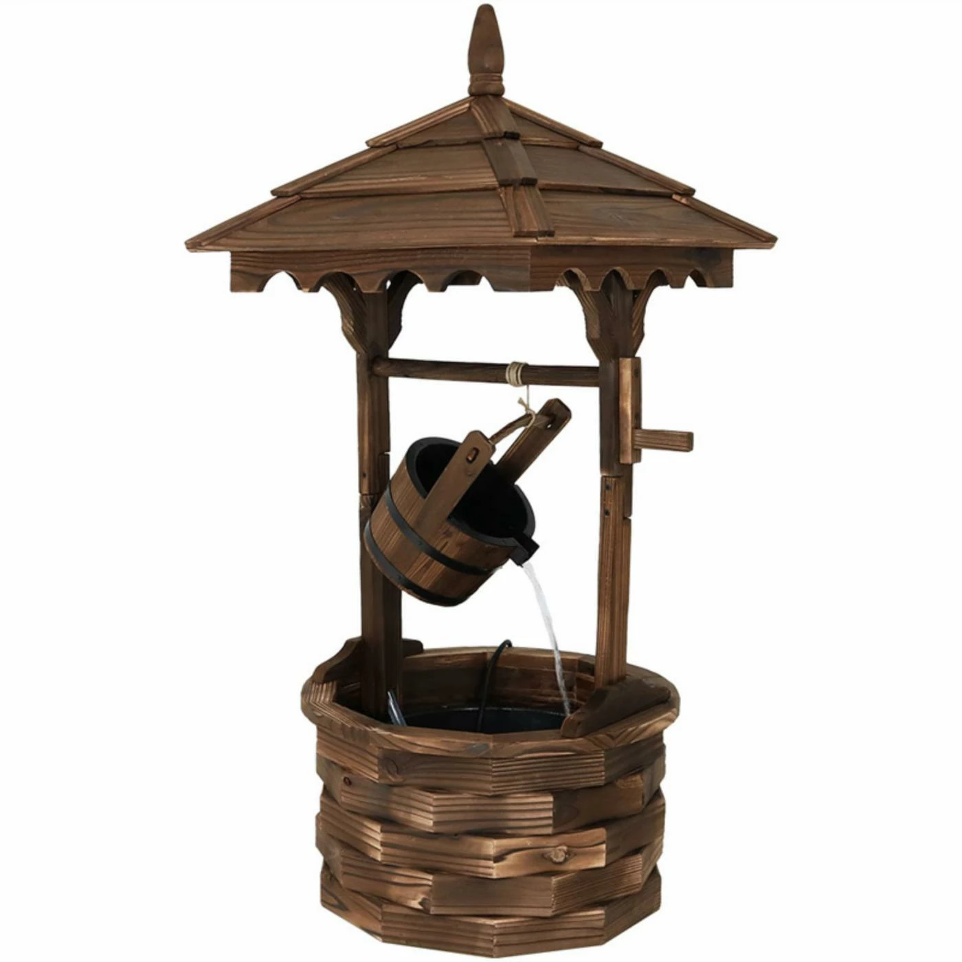 Outlet β Floor Sunnydaze Decor Old-Fashioned Wood Wishing Well Fountain With Liner π