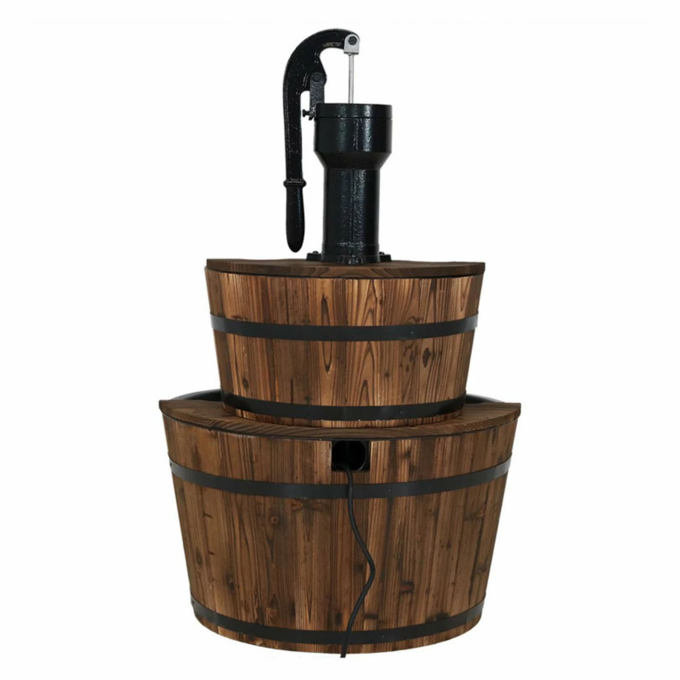Top 10 β Floor Sunnydaze Decor 2-Tier Rustic Wood Barrel Outdoor Fountain With Hand Pump π