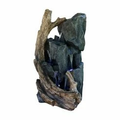 Best Sale ⭐ Sunnydaze Decor Cascading Mountainside Lighted Outdoor Water Fountain 🧨