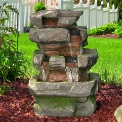 Discount 🥰 Sunnydaze Decor Lighted Sunnydaze Large Rock Quarry Fountain With LED Light 😀