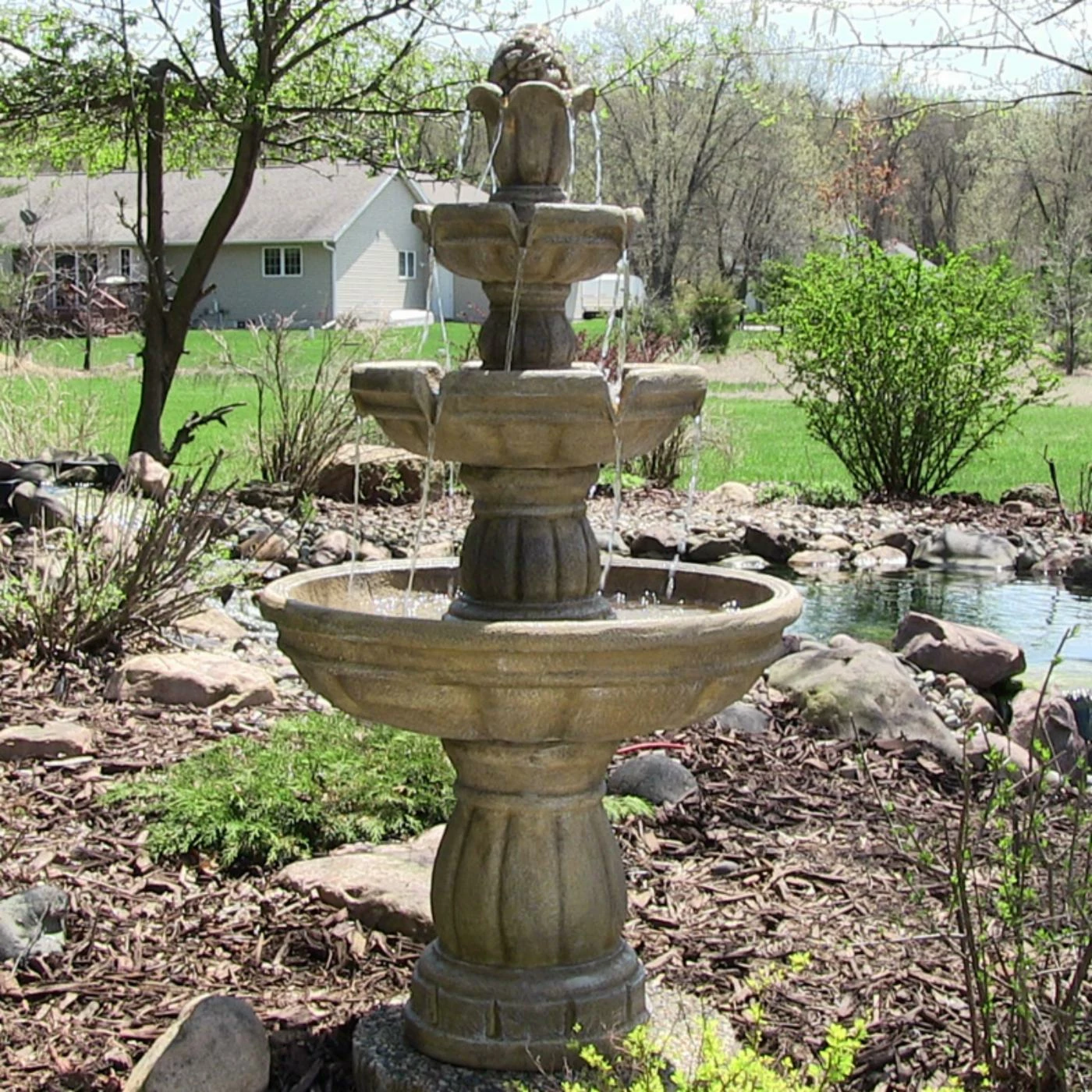 Flash Sale π₯ Sunnydaze Decor Floor Sunnydaze 3 Tier Outdoor Water Fountain π