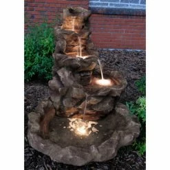 Best Sale 👍 Sunnydaze Decor Sunnydaze Lighted Stone Springs Water Fountain 👏