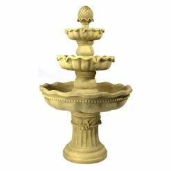 Outlet 🧨 Sunnydaze Decor Floor Sunnydaze 3 Tier Pineapple Garden Fountain 😍