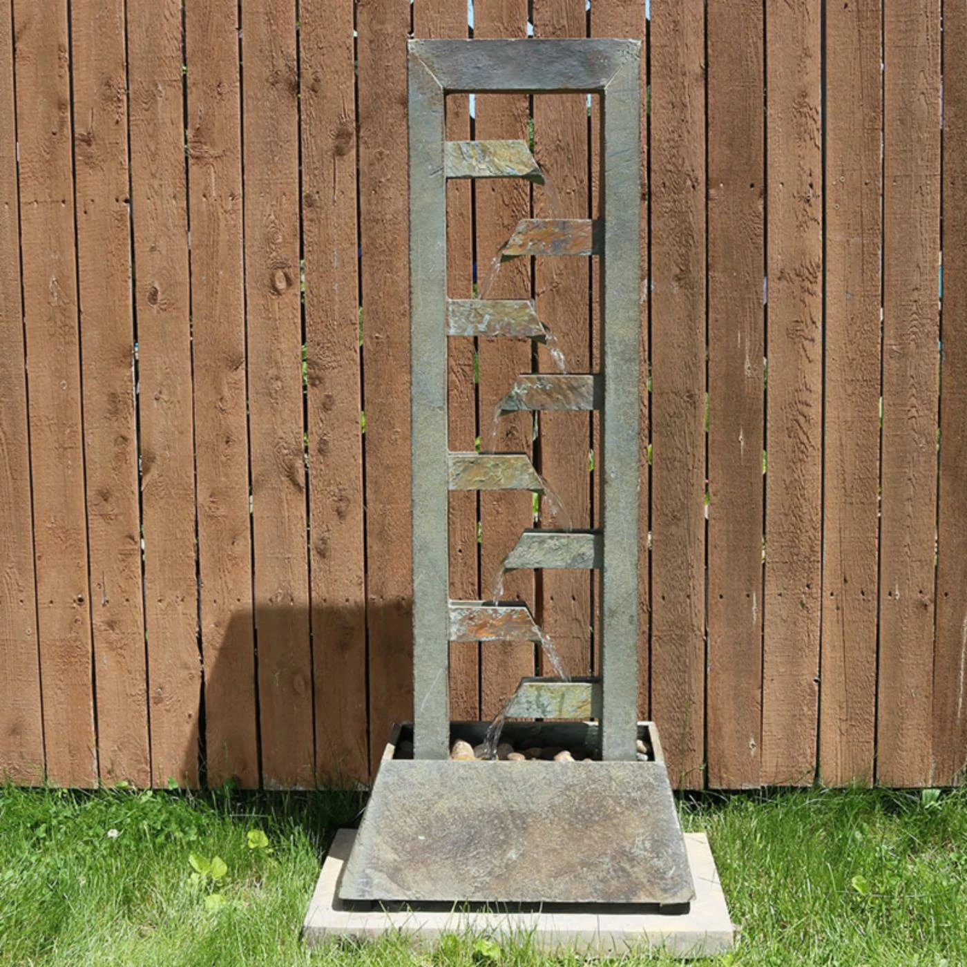 Budget π₯° Floor Sunnydaze Decor Stacked Slate Freestanding Garden Water Fountain π₯