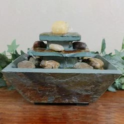 Wholesale π€© Sunnydaze Decor Ascending Slate Tabletop Water Fountain With LED Light π