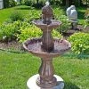 Best Sale ⌛ Floor Sunnydaze Decor 2 Tier Curved Plinth Outdoor Water Fountain 😍
