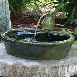 Flash Sale π Sunnydaze Decor Solar Green Glazed Dove Water Fountain π