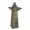 Best deal 🤩 Lighted Sunnydaze Decor Layered Slate Pyramid Outdoor Water Fountain With LED Light 👍