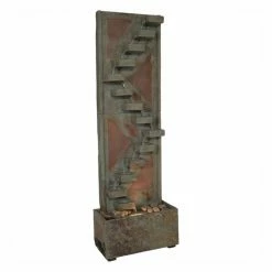 Flash Sale 🔔 Lighted Sunnydaze Decor Descending Staircase Slate Water Fountain With LED Spotlight 🔥