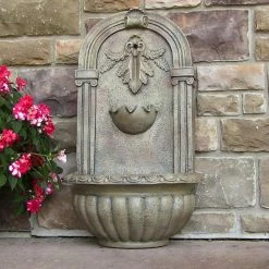 Promo π Sunnydaze Decor Florence Solar Outdoor Wall Fountain π―