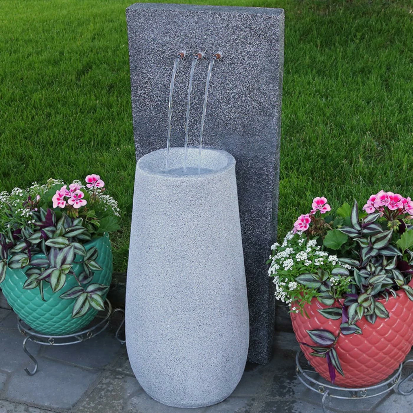 Cheapest π Tabletop Sunnydaze Decor Three Stream Monterno Outdoor Fountain With LED Light π