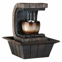 Promo ⌛ Ore International Earth Tone Meditation Tabletop Fountain With LED Light 🔔
