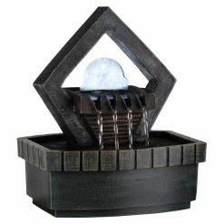 Discount ✔️ Tabletop Ore International Hexagonal Meditation Fountain With LED Light 🧨