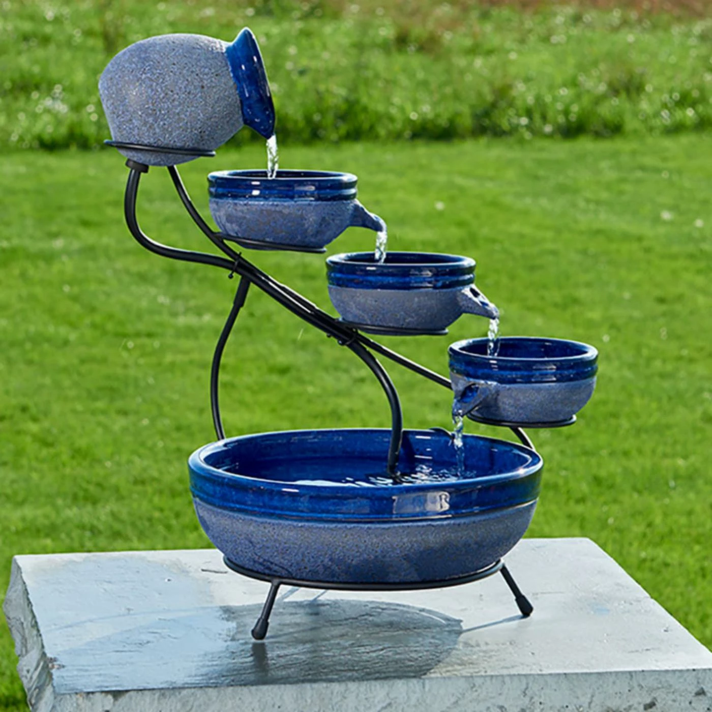 Cheap π Smart Solar Blueberry Ceramic Solar Cascade Outdoor Fountain βοΈ