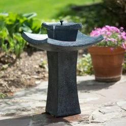 Best Sale ✔️ Smart Solar Modern Zen Solar-on-Demand Outdoor Fountain 💯