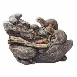 New ⌛ Floor Design Toscano Curious Sea Otters Garden Outdoor Fountain 🤩