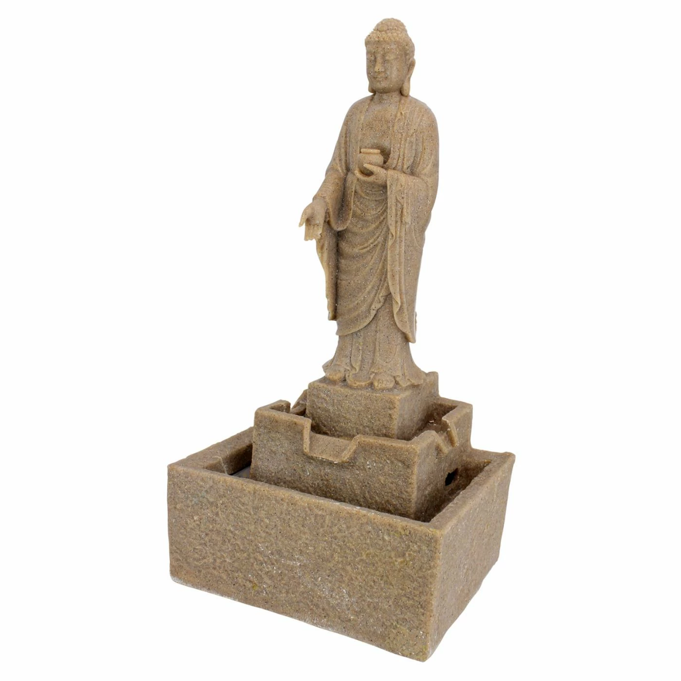 Flash Sale π Lighted Design Toscano Earth Witness Square Buddha Illuminated Garden Fountain βοΈ