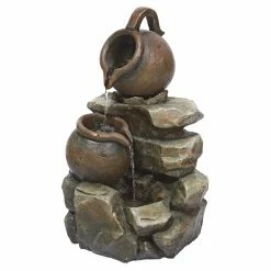 Cheapest ⌛ Lighted Design Toscano LaTaverna Cascading Urns Illuminated Garden Fountain 🥰