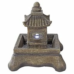 Flash Sale 🥰 Lighted Design Toscano Mokoshi Pagoda Illuminated Garden Fountain 🔥