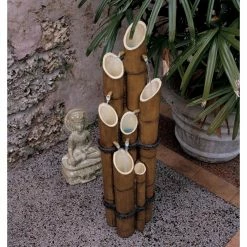 Discount 🧨 Floor Design Toscano Cascading Bamboo Sculptural Outdoor Fountain 🧨