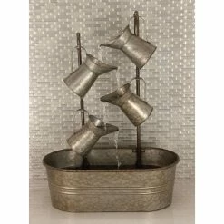 Coupon 💯 Floor DecMode Farmhouse Iron Oval Basin With Tiered Jugs Fountain 🤩