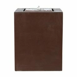 Cheapest 🤩 Floor LuxenHome Aged Bronze Square Outdoor Fountain With LED Light 🥰