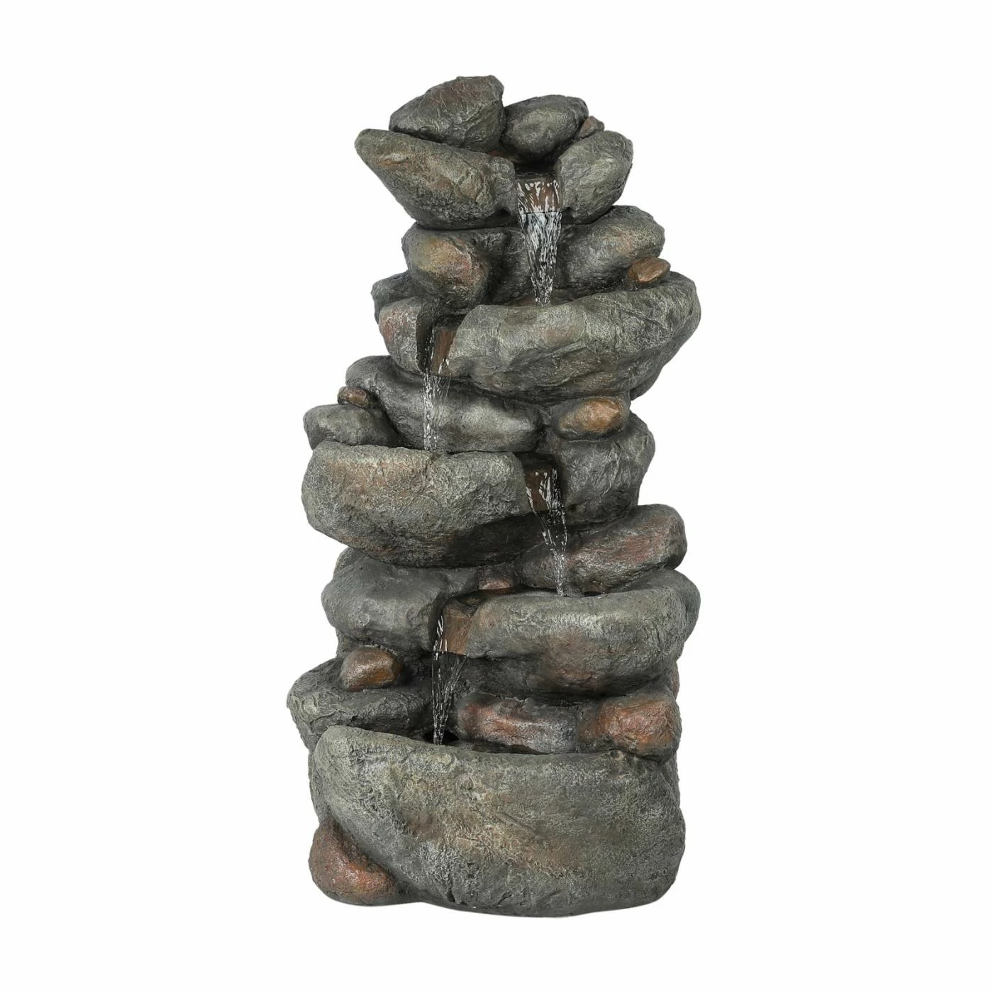 Best reviews of π Floor LuxenHome 33.5H In. Cascading Rock Outdoor Fountain π