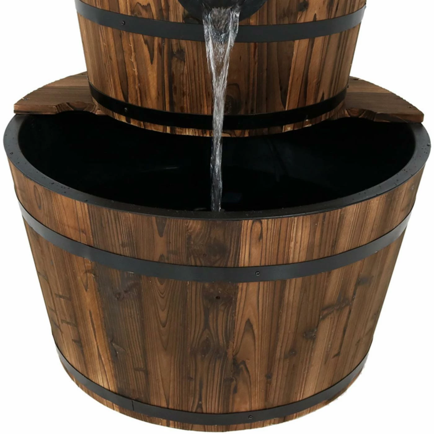 Top 10 β Floor Sunnydaze Decor 2-Tier Rustic Wood Barrel Outdoor Fountain With Hand Pump π - Image 5