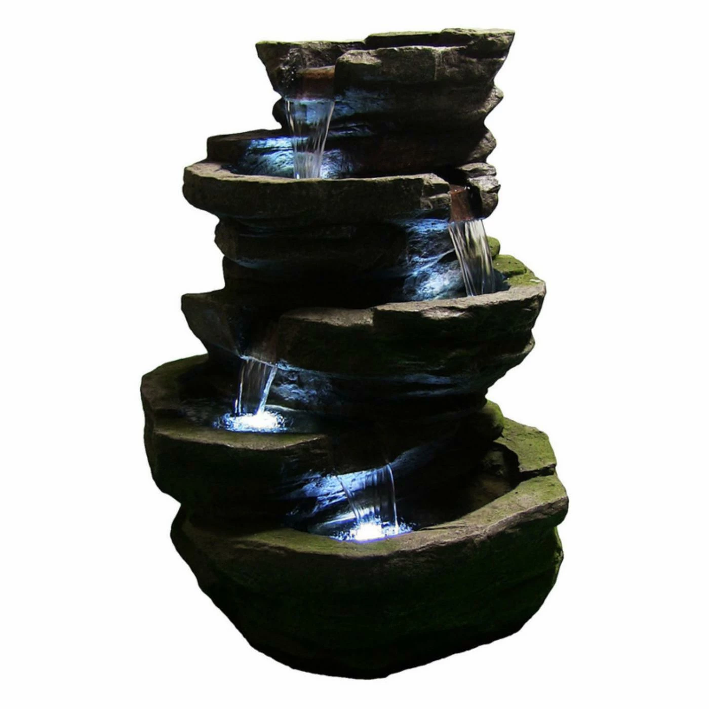 Best reviews of 𧨠Sunnydaze Decor Lighted Sunnydaze Cobblestone Waterfall Fountain With LED Light 𧨠- Image 5