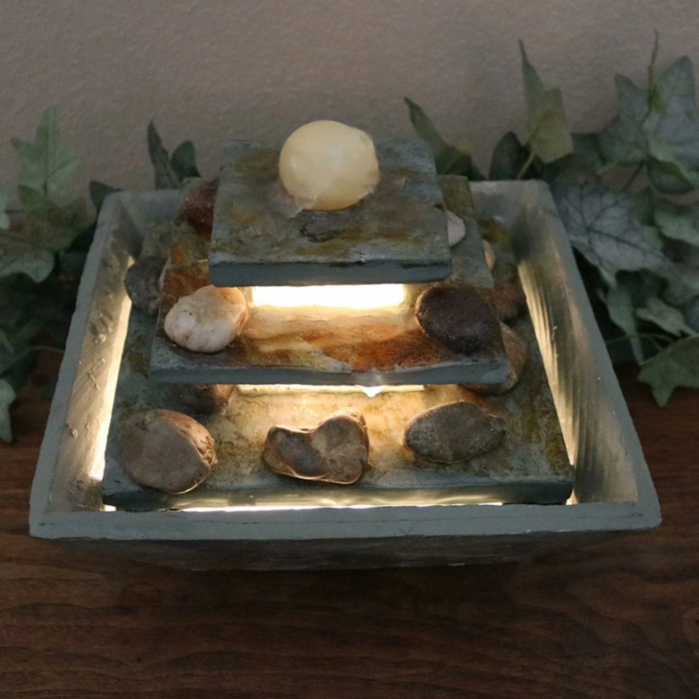 Wholesale π€© Sunnydaze Decor Ascending Slate Tabletop Water Fountain With LED Light π - Image 5