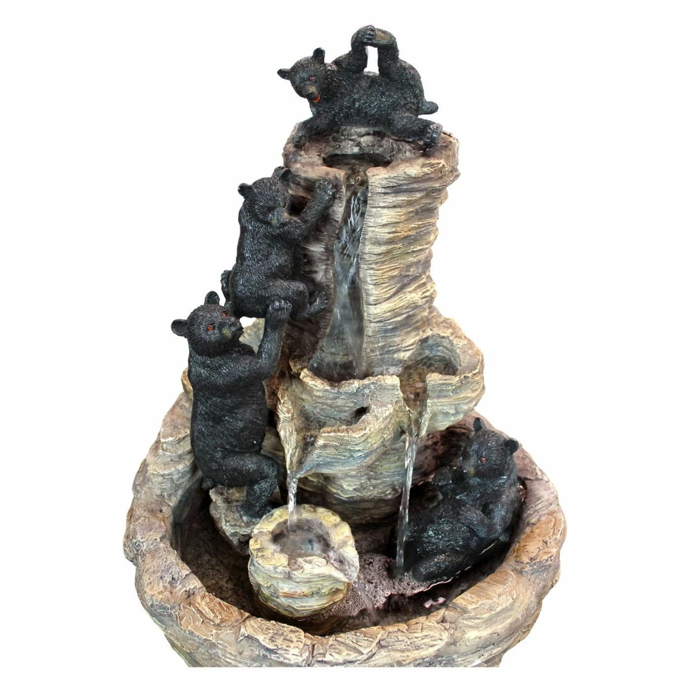 Cheapest 𧨠Floor Design Toscano Rocky Mountain Splash Black Bears Garden Outdoor Fountain β€οΈ - Image 5