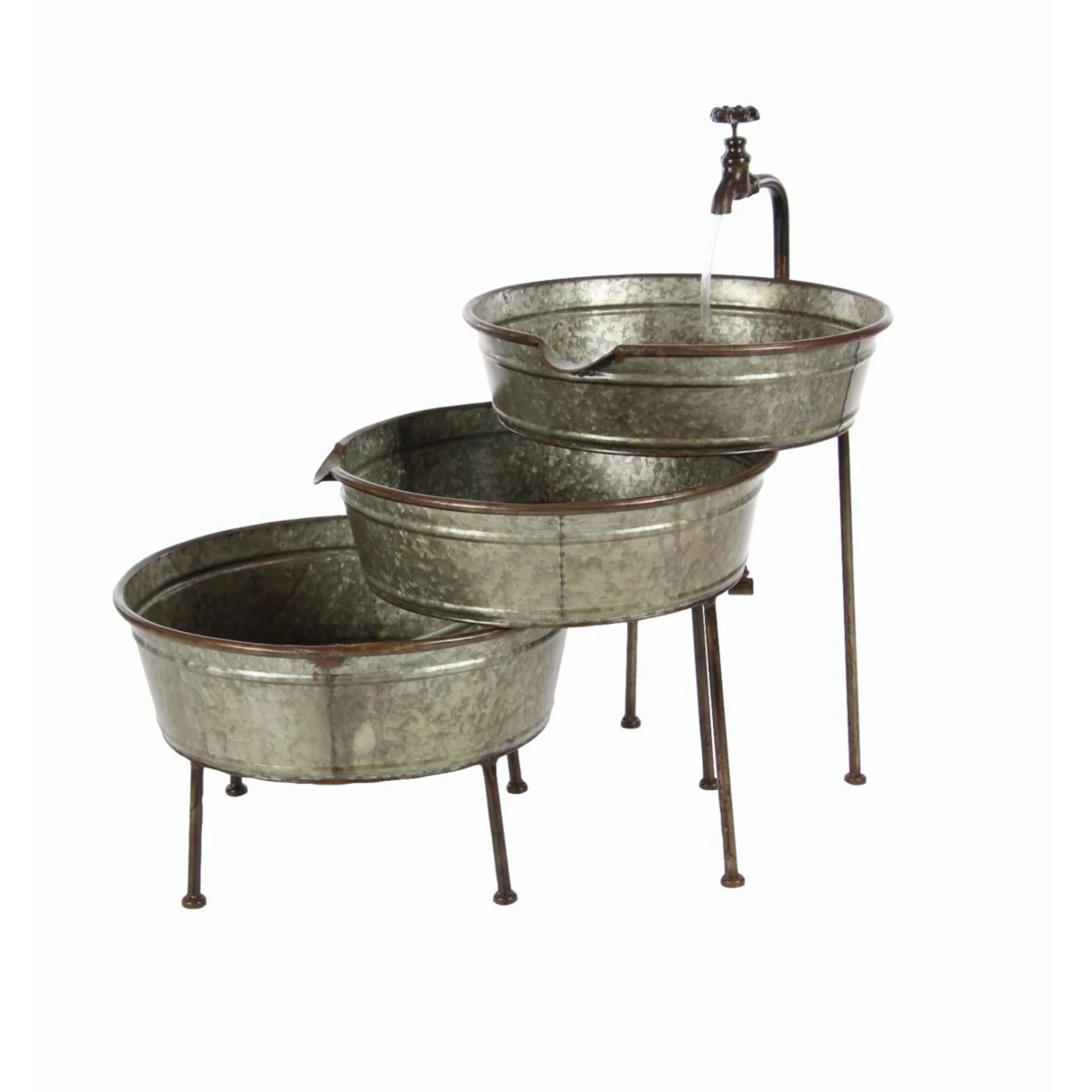 Top 10 β¨ Floor DecMode Farmhouse Distressed Iron 3-Tiered Tub Fountain π - Image 5
